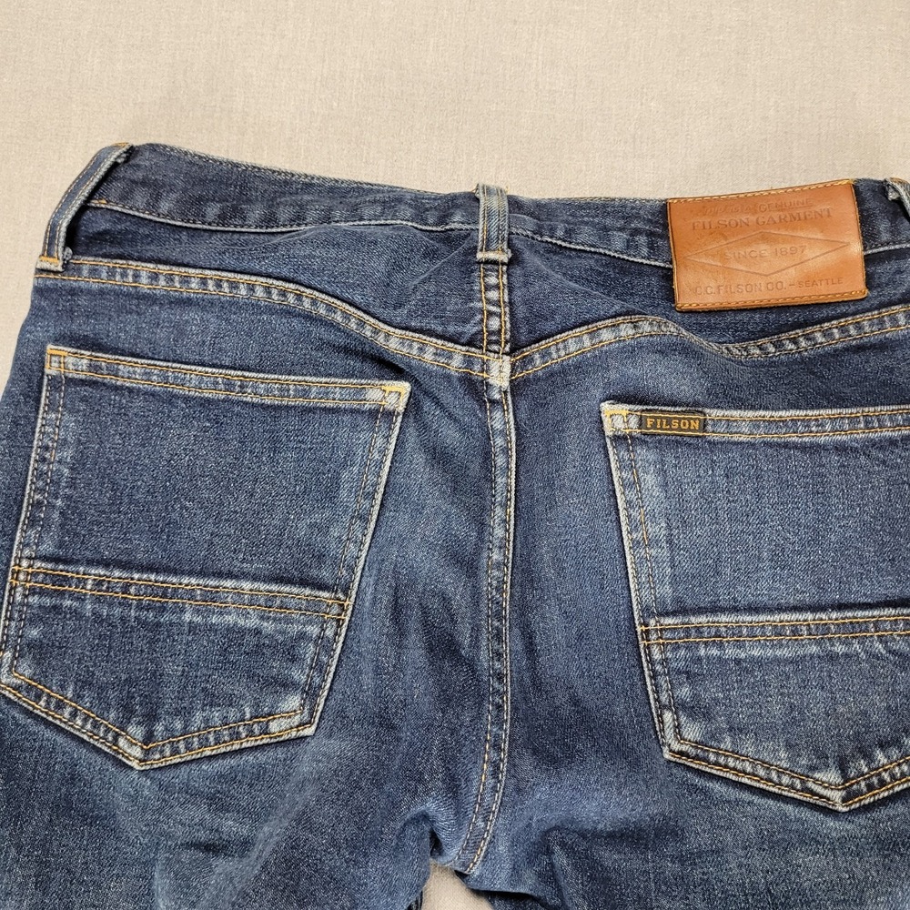 CC Filson Jeans Mens 28×27 Blue Indigo Outdoor Made In USA Denim (Tagged 28/33) - Picture 10 of 14